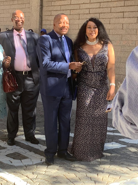 ANC chief whip Jackson Mthembu and his wife Thembi ahead of the state of the nation address in parliament in Cape Town on February 7 2019.