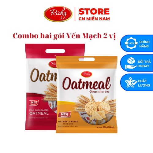 [Hcm] Combo 2 Bánh Yến Mạch Richy 250Gr 2 Vị (Sữa Và Phô Mai)