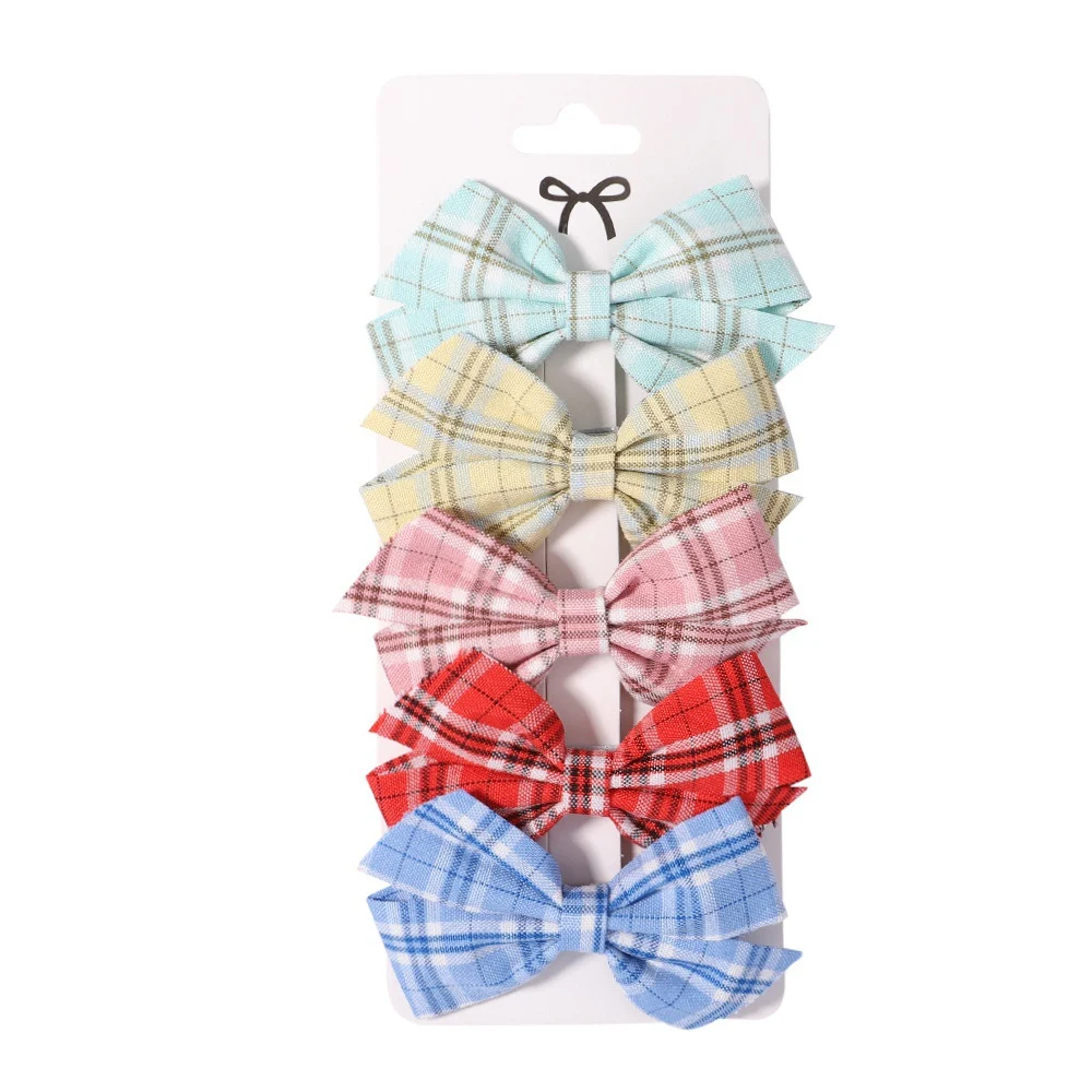 Title 12, Stof Plaid Strik Barrettes Bloemige Plaid Haarc...