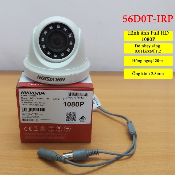 Camera Hikvision 2Mp Vỏ Nhựa Ds - 2Ce56D0T - Irp Hàng Chính Hãng – Bảo Hành 24 Tháng