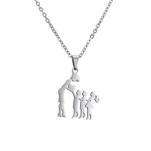 Title 15, Titanium Steel Mother Son Daughter Minimalist N...