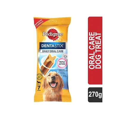 Pedigree Dentastix dog Treat Oral Care For Adult Large Breed - 25 Kg+, 7 Sticks - 270 g