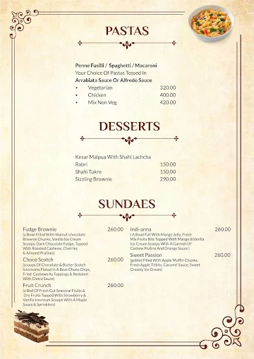 Mumbai Palace Kitchen & Bar menu 