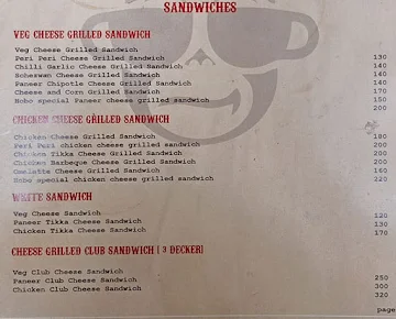 The Hungry Hobo Cafe menu 