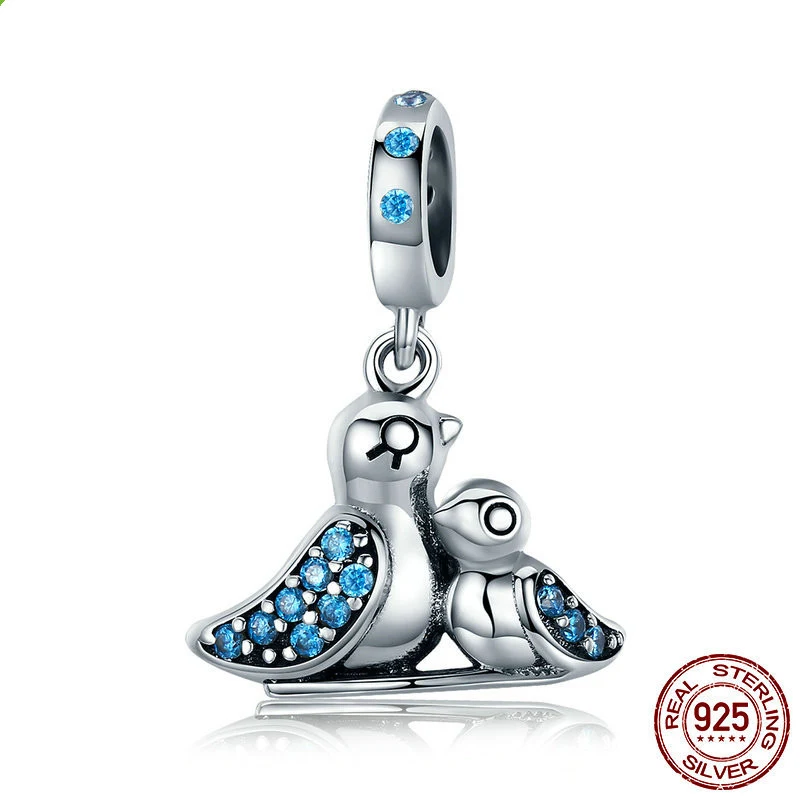Title 1, S925 Sterling Srebro Slatka Ptica DIY Perlice. ...