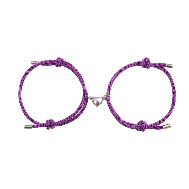Simple Nylon Love magneetarmband voor koppels, makkelijk te dragen, verbindt magnetisch, een teken van liefde.