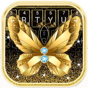 Download Golden Luxury Butterfly Diamond Keyboard For PC Windows and Mac