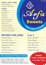 New Arfa Sweets (opp Jama Masjid) menu 2