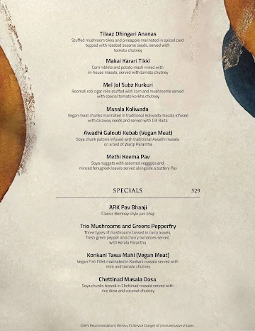 Ark Indian Kitchen menu 