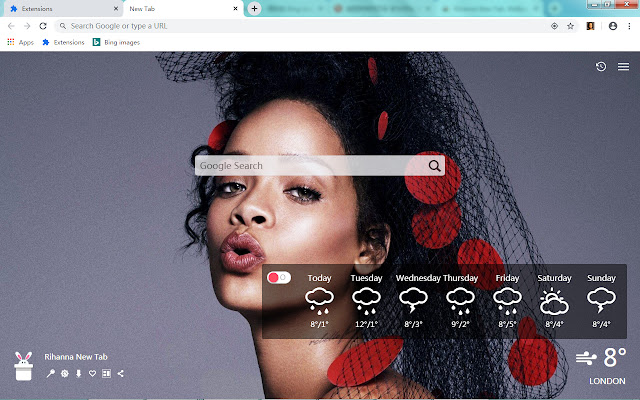 Rihanna New Tab, Fonds d'écran HD