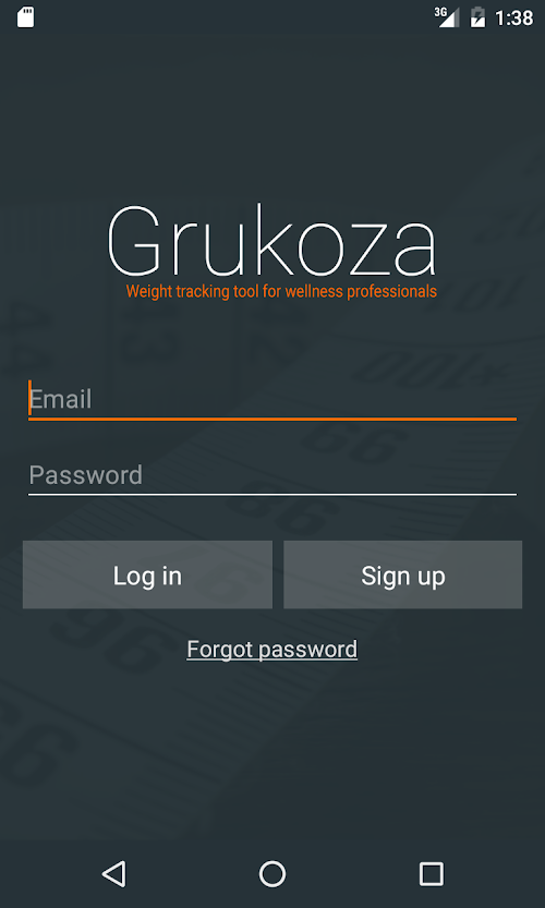Android application Grukoza. Group body monitor. screenshort