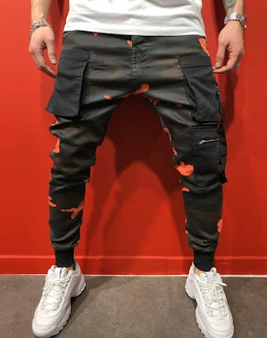 Hip-hop camouflage print men's trou - 2