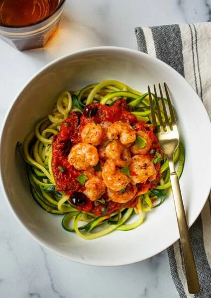 Pasta Puttanesca With Prawns