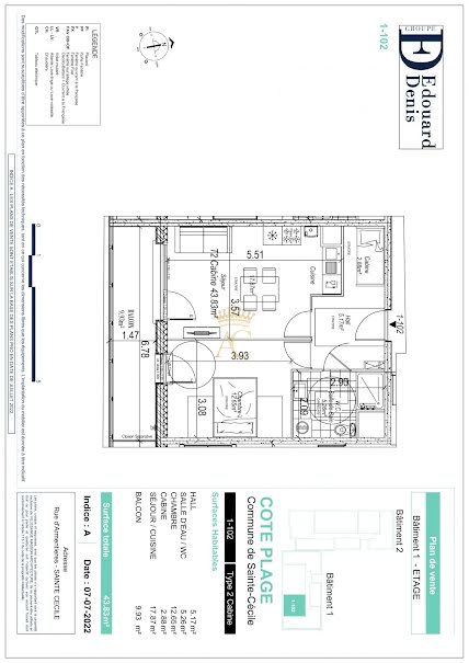 Vente appartement 2 pièces 39 m² à Camiers (62176), 226 000 €