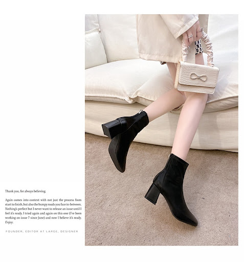 Title 3, Square toe short boots in European and American...