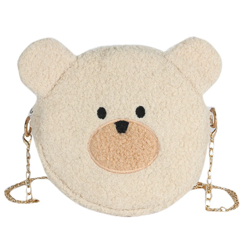 Bolsa fofa com estampa de ursinho bordado de pelúcia, perfeita para meninas. Leve seus itens essenciais com estilo e adicione um toque adorável ao seu visual.