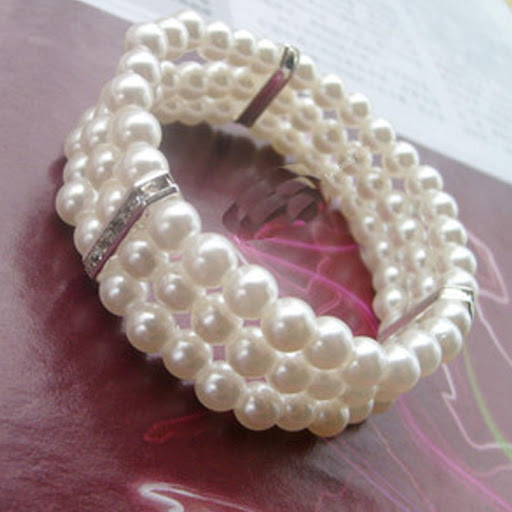 Title 1, Fashionable OL three-layer rhinestone pearl bra...
