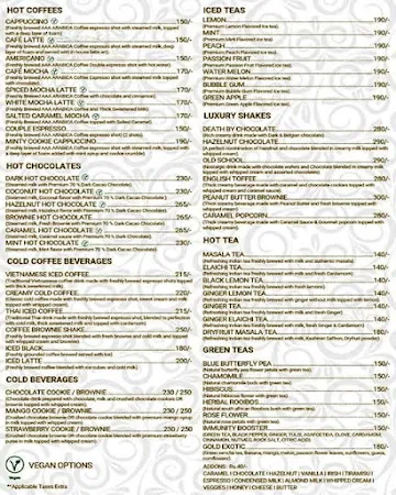 Springold - The Luxury Cafe menu 