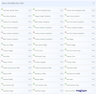 Bubble Bar Cafe menu 1
