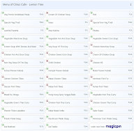 Citrus Cafe - Lemon Tree menu 1