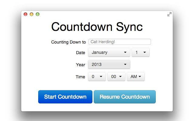 Countdown Sync chrome extension