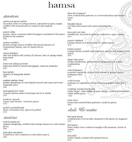 Hamsa Restaurant menu 1