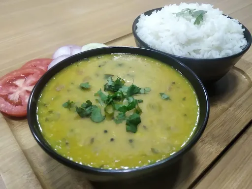 Arhar Dal Fry + Chawal + Salad