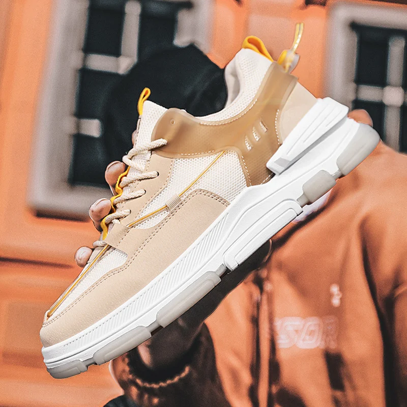 Heren Casual Schoenen Outdoor Vrijetijdsschoenen Trend Mode Enkele Schoenen Dikke Zool Oude Schoenen Comfortabele en Stijlvolle Herenschoenen