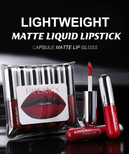 Title 3, 6 Capsules Lip Gloss Suit Lasting No Stain On Cup