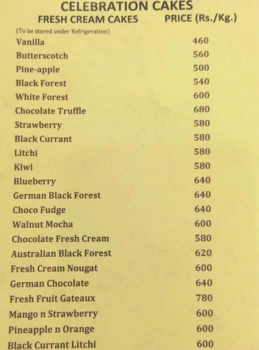 Rich n Creamy menu 