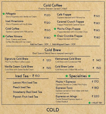 Basil-cafe And Bistro menu 