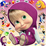 Cover Image of Скачать Emoji Masha HD Talking Stickers for all Messengers v1.1 APK