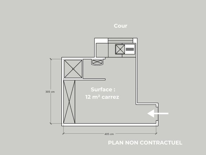 Vente appartement 1 pièce 12 m² à Paris 15ème (75015), 160 000 €