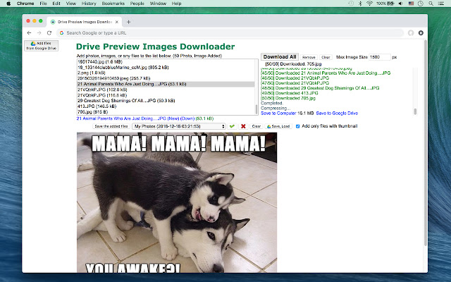 Drive Preview Images Downloader chrome extension