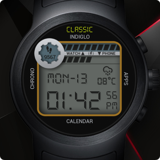 Retro Digital Watch Face & Clock Live Wallpaper