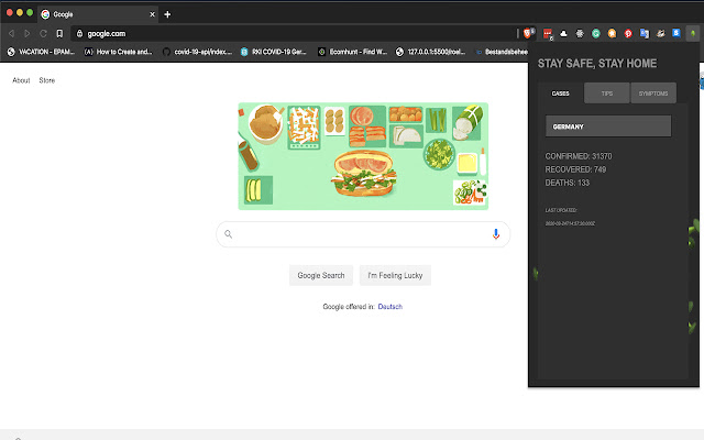 Covid-19 Cases chrome extension