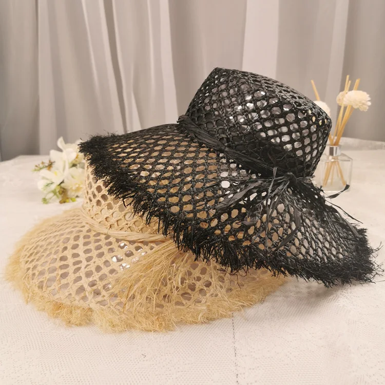 Title 4, Trendy Franse raffia hoed in vintage stijl, per...