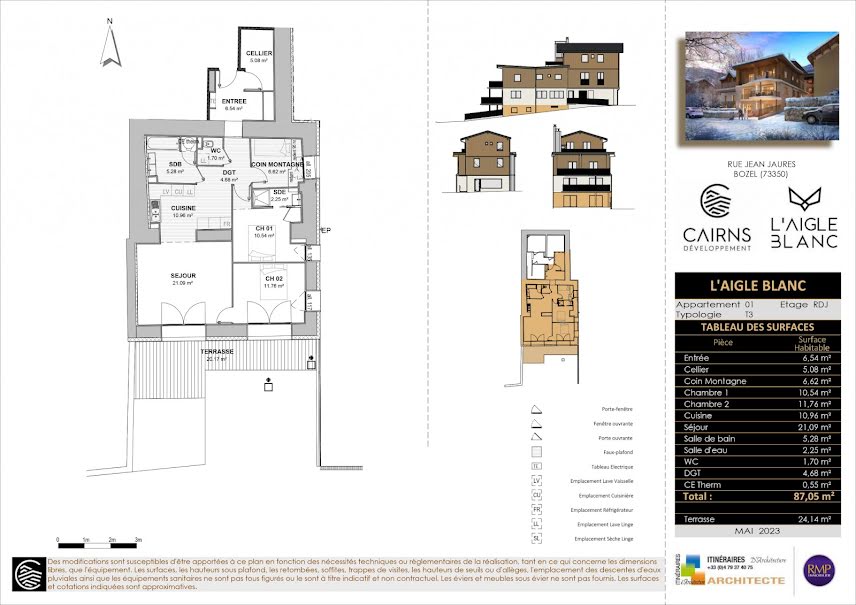 Vente appartement 4 pièces 87 m² à Bozel (73350), 546 000 €