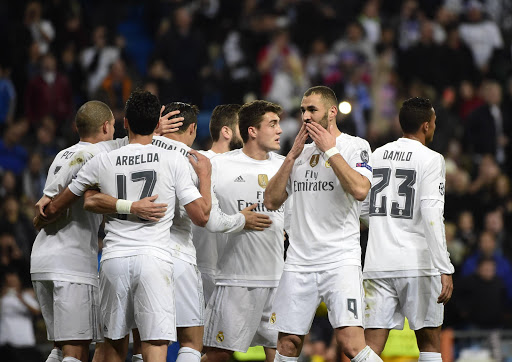 Real Madrid players celebrate a goal. Picture credits: AFP