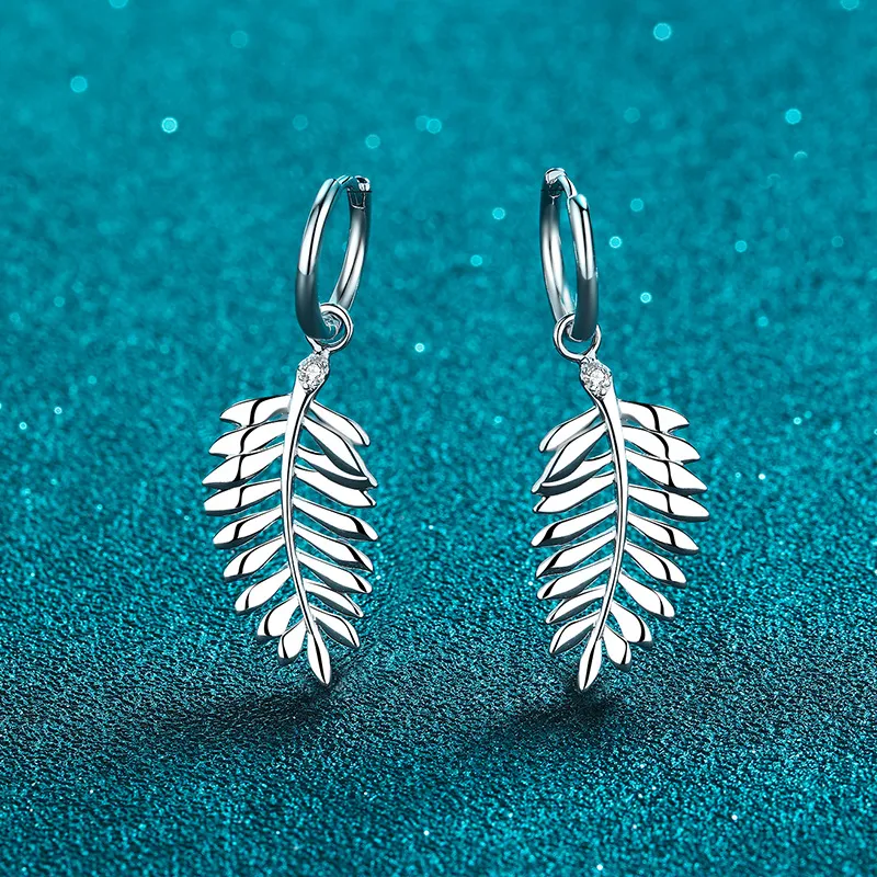925 Sterling Silver Leaves Moissanite Ear Clips Earrings. Add sparkle and sophistication to any outfit. Shop now!