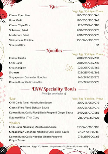 The Asian Wok menu 