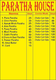 Paratha House menu 1