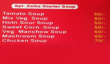 Zaika Restaurant menu 