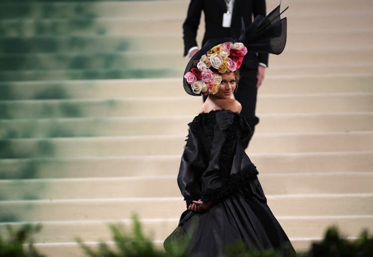 Zendaya poses at the Met Gala in her second look.