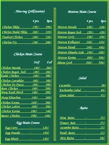 Food Fusion menu 