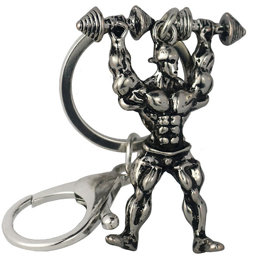 Title 1, Athletic Muscular Man Metal Keychain Fitness A ...
