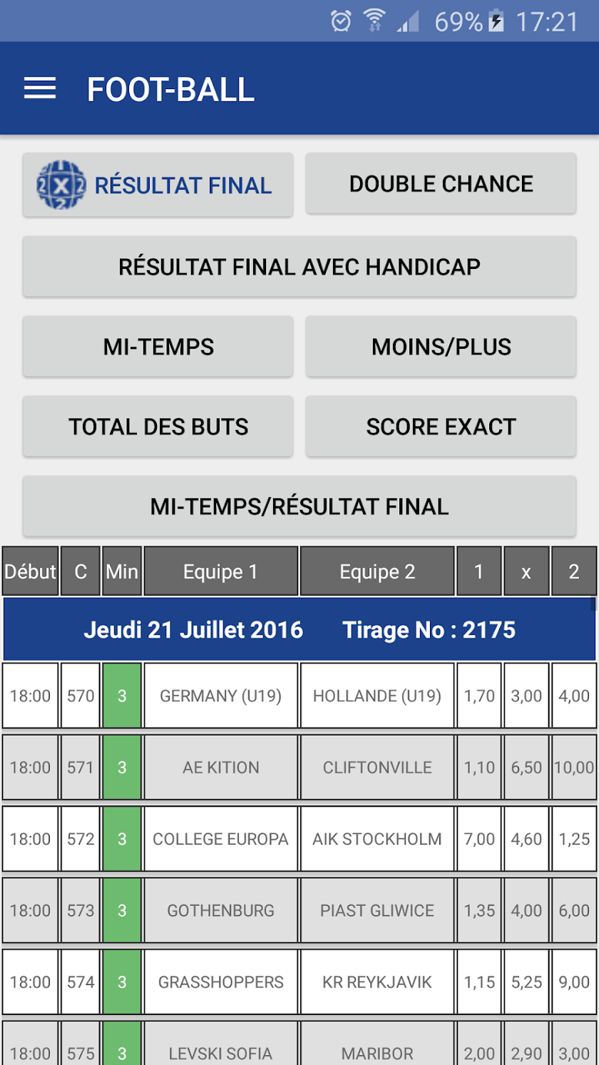 Programme cote sport Screen 2