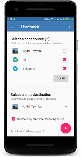 TForwarder - auto message forwarding for telegram