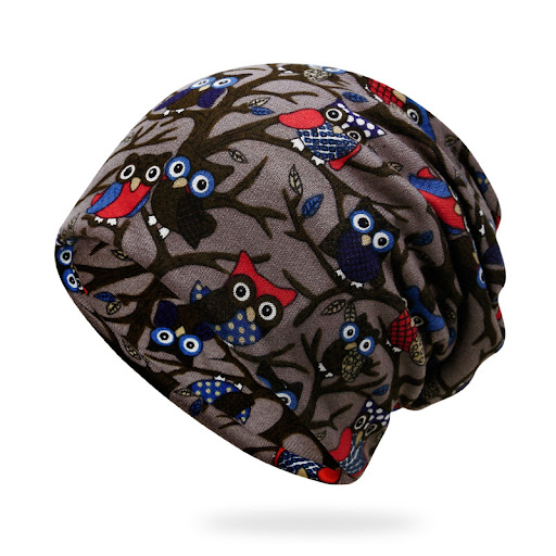 Title 4, Fashion Owl Print Riding Bib Hat, Dual-use for ...