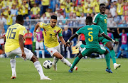 Colombia's Radamel Falcao in action with Senegal's Idrissa Gueye.    